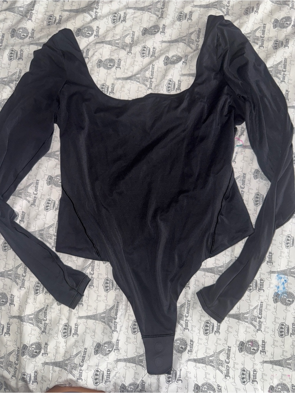 Wundermost Ultra-soft Nulu square neck long sleeve bodysuit